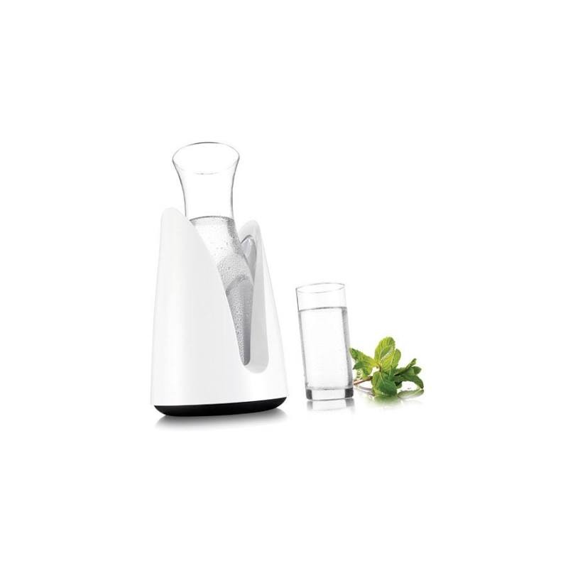 VacuVin Carafe en verre + support rafraîchissant - Blanc